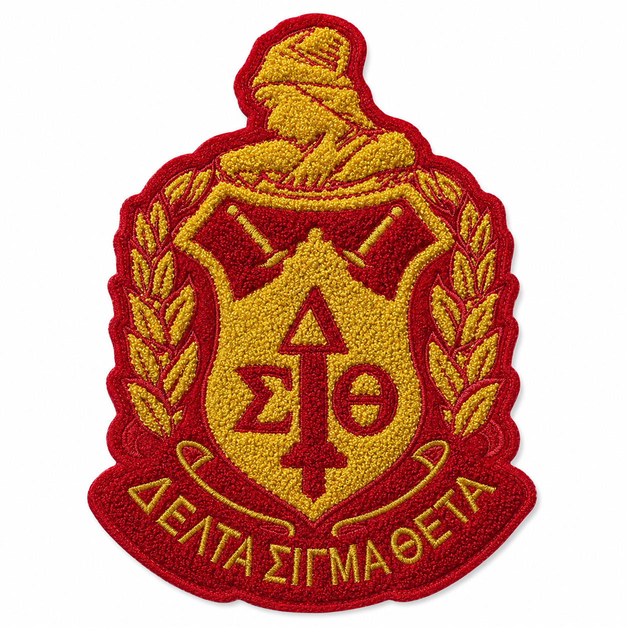 10.5 Inch Delta Shield Chenille Iron On Patches
