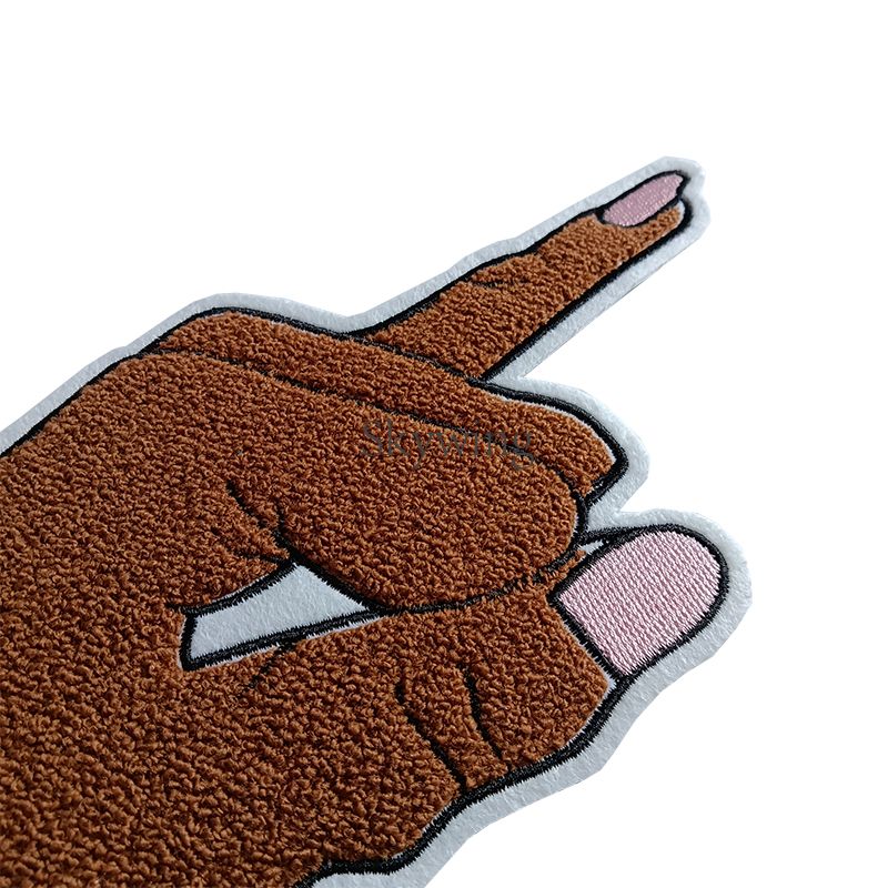AKA Pinky Hand Sign Finger With Pearls Wholesale Chenille Patches