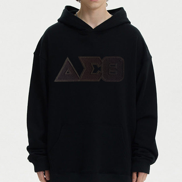 All Black Greek Letter Chenille Patch