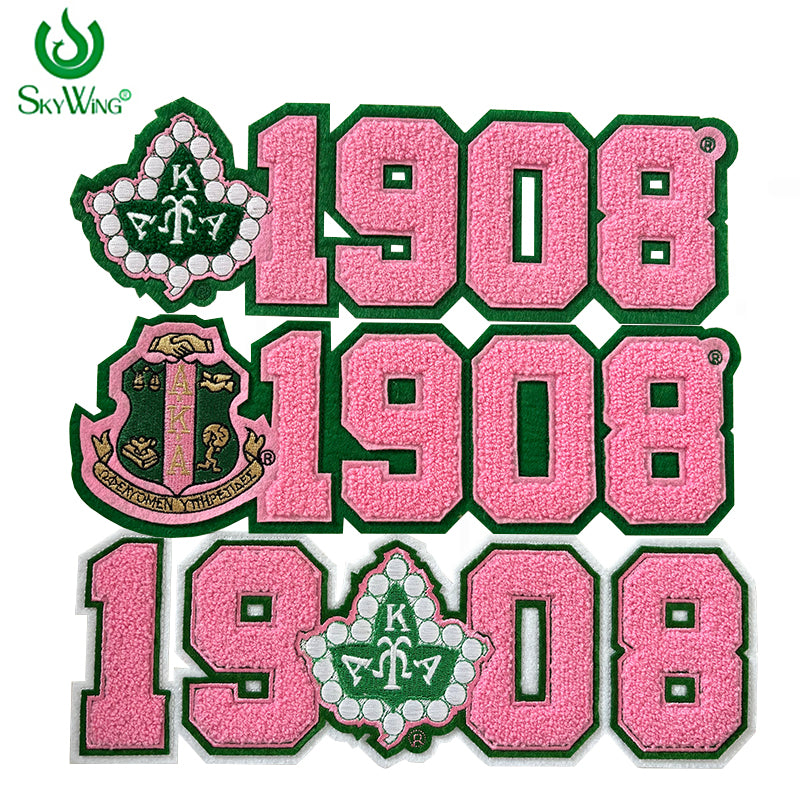 AKA Sorority 1908 Ivy Chenille Iron on Patches