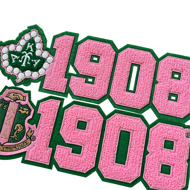 AKA Sorority 1908 Ivy Chenille Iron on Patches