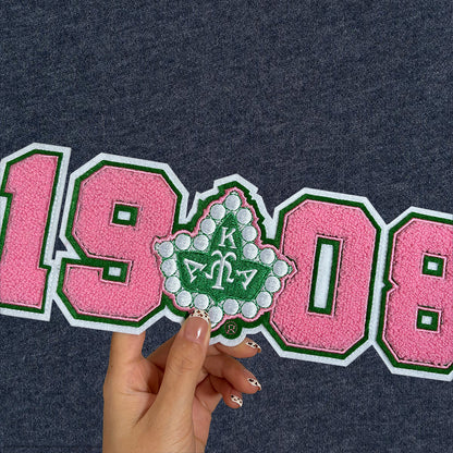 AKA Sorority 1908 Ivy Chenille Iron on Patches