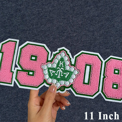 AKA Sorority 1908 Ivy Chenille Iron on Patches