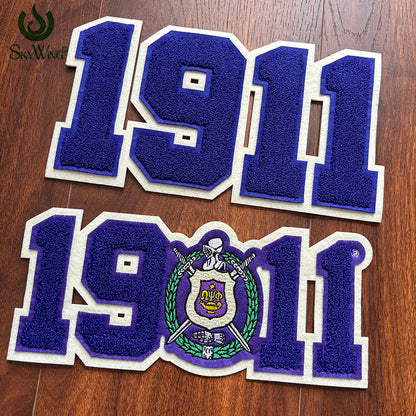 1911 with Shield Omega Psi Phi Chenille Iron-On Patch