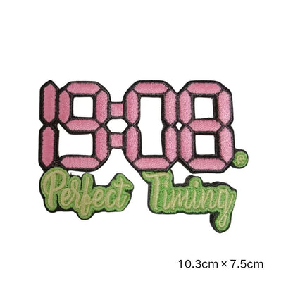 Wholesale Pink Green 1908 AKA Sorority Embroidered Patches