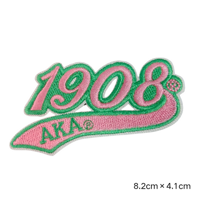 Wholesale Pink Green 1908 AKA Sorority Embroidered Patches