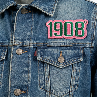 Wholesale Pink Green 1908 AKA Sorority Embroidered Patches