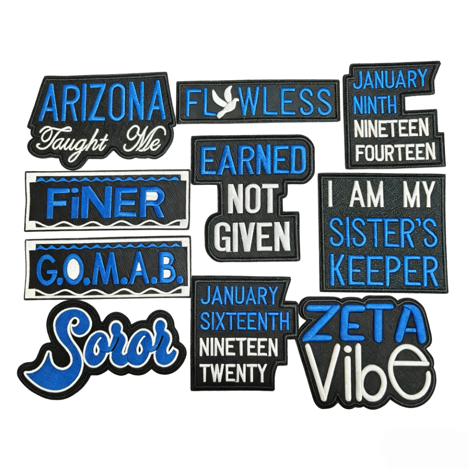 Zeta Phi Beta Embroidered Iron On Patches