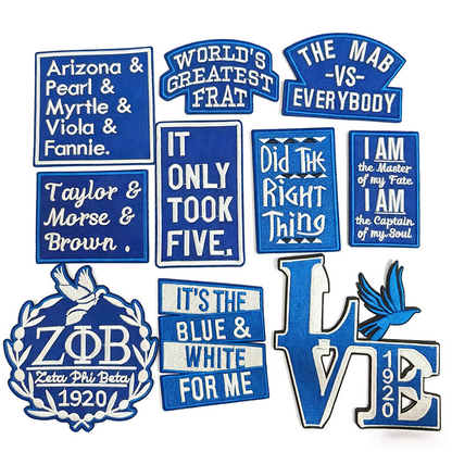 Zeta Phi Beta Embroidered Iron On Patches
