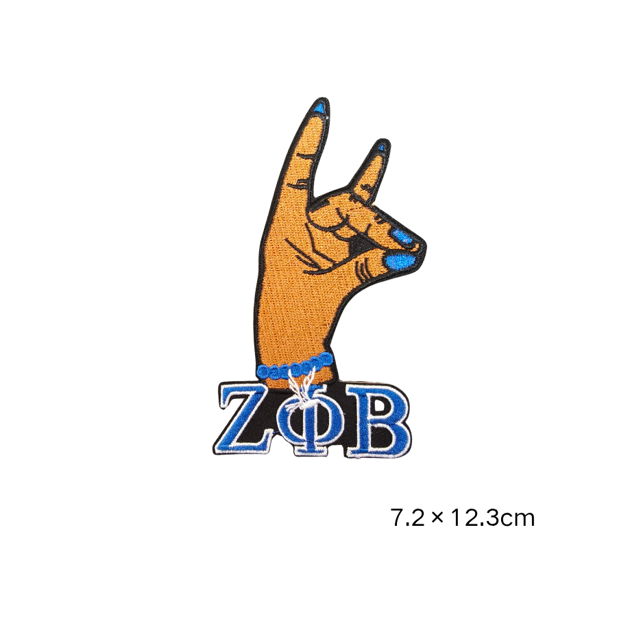 Zeta Phi Beta ZPB Hand Sign Embroidered Iron On Patches