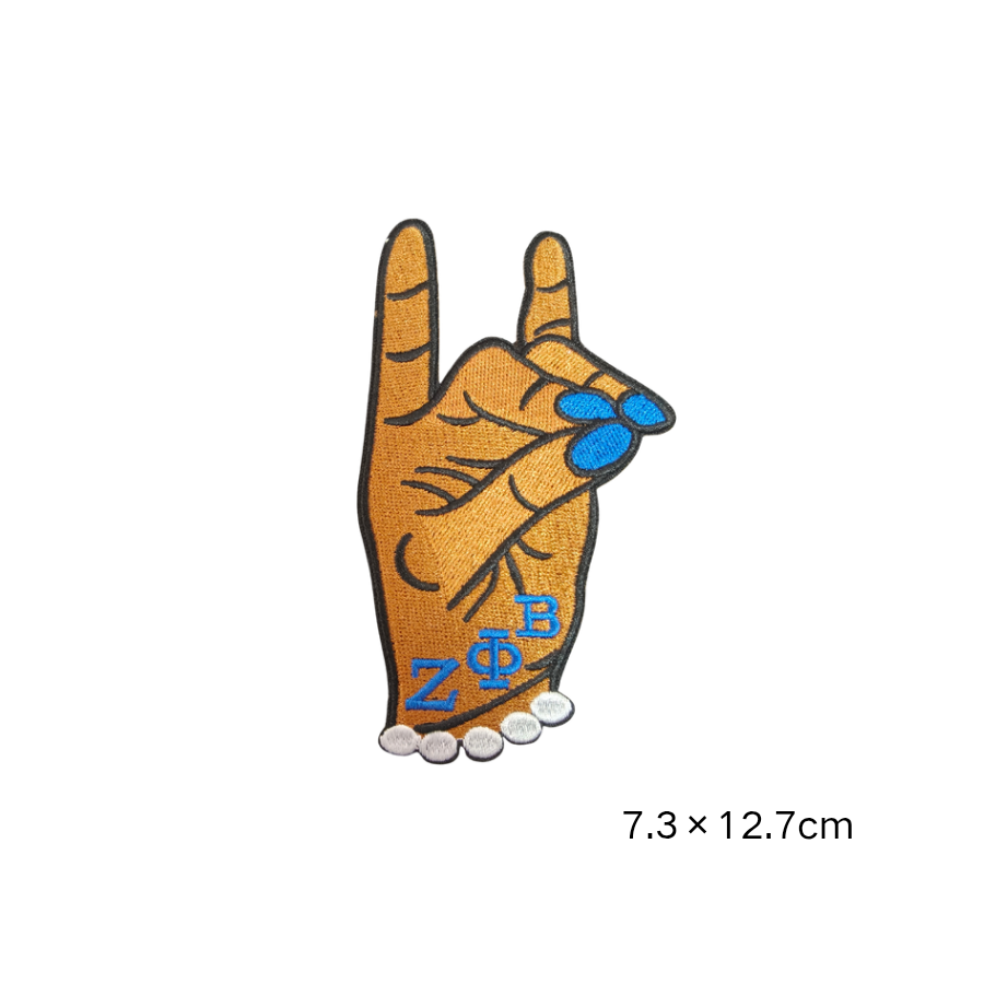 Zeta Phi Beta ZPB Hand Sign Embroidered Iron On Patches