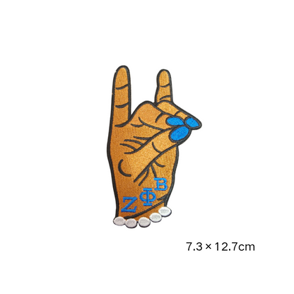 Zeta Phi Beta ZPB Hand Sign Embroidered Iron On Patches