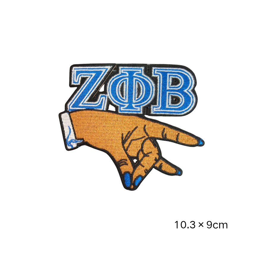 Zeta Phi Beta ZPB Hand Sign Embroidered Iron On Patches