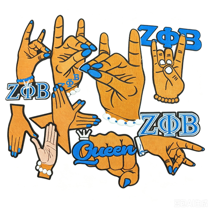 Zeta Phi Beta ZPB Hand Sign Embroidered Iron On Patches