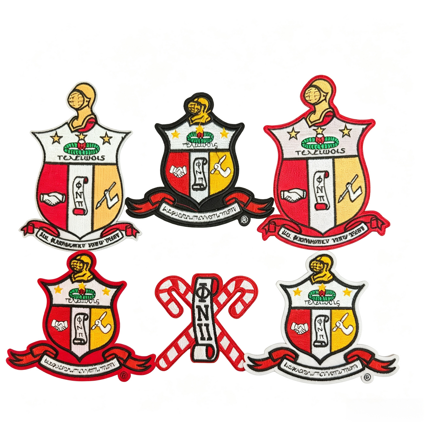 Fraternity Shield Embroidered Patches Set