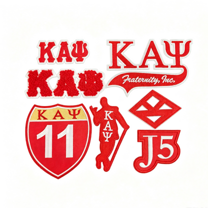 KAY Red Greek Lette Fraternity Themed Iron On Patches