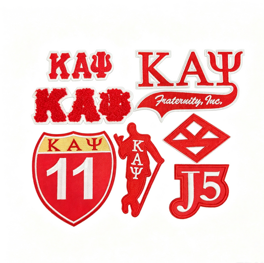 KAY Red Greek Lette Fraternity Themed Iron On Patches
