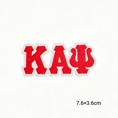 KAY Red Greek Lette Fraternity Themed Iron On Patches