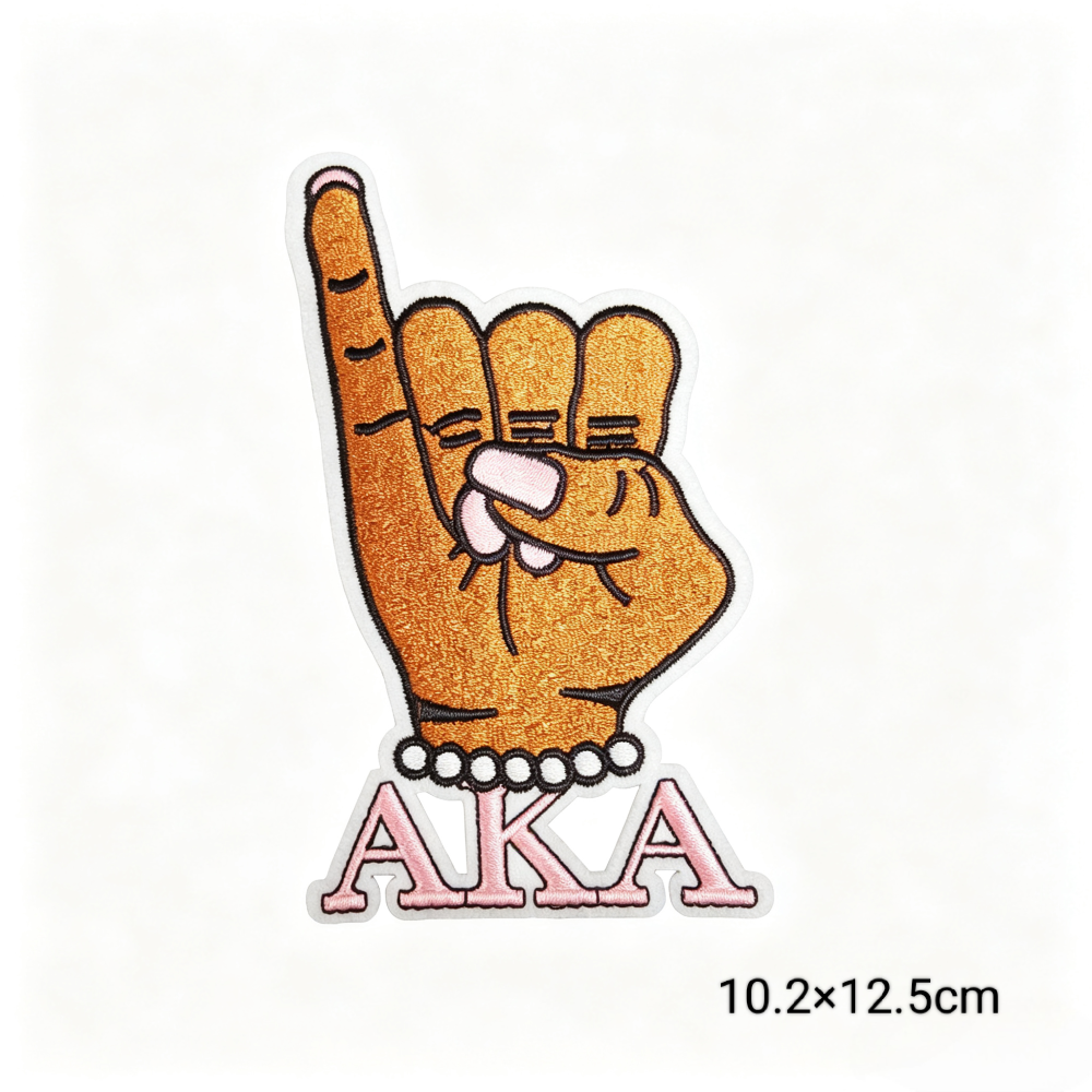 AKA Sorority 1908 Embroidered Iron On Patches Set