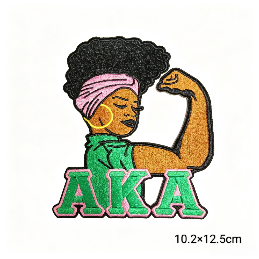 AKA Sorority 1908 Embroidered Iron On Patches Set