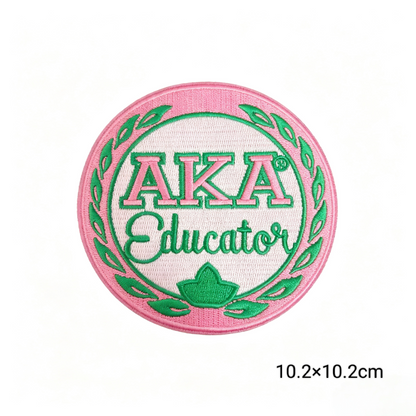 AKA 1908 Sorority Round Embroidered Patches Set