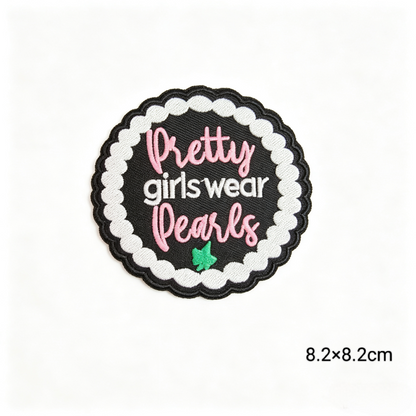 AKA 1908 Sorority Round Embroidered Patches Set
