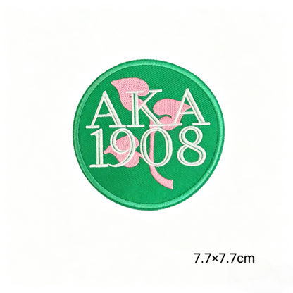 AKA 1908 Sorority Round Embroidered Patches Set