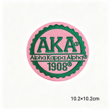 AKA 1908 Sorority Round Embroidered Patches Set