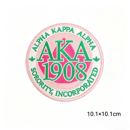 AKA 1908 Sorority Round Embroidered Patches Set