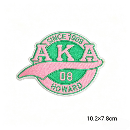 AKA 1908 Sorority Round Embroidered Patches Set