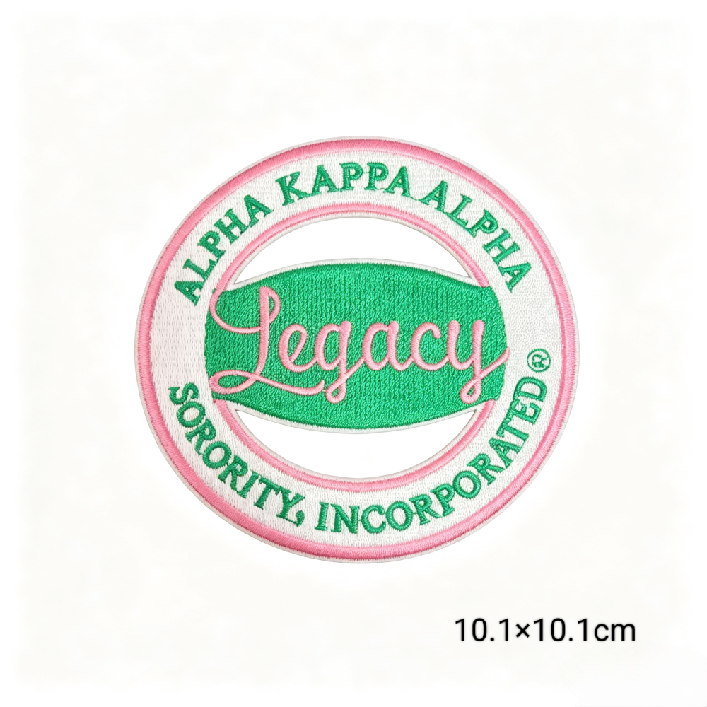 AKA 1908 Sorority Round Embroidered Patches Set