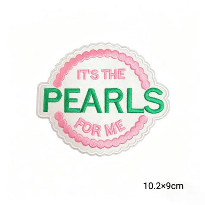 AKA 1908 Sorority Round Embroidered Patches Set