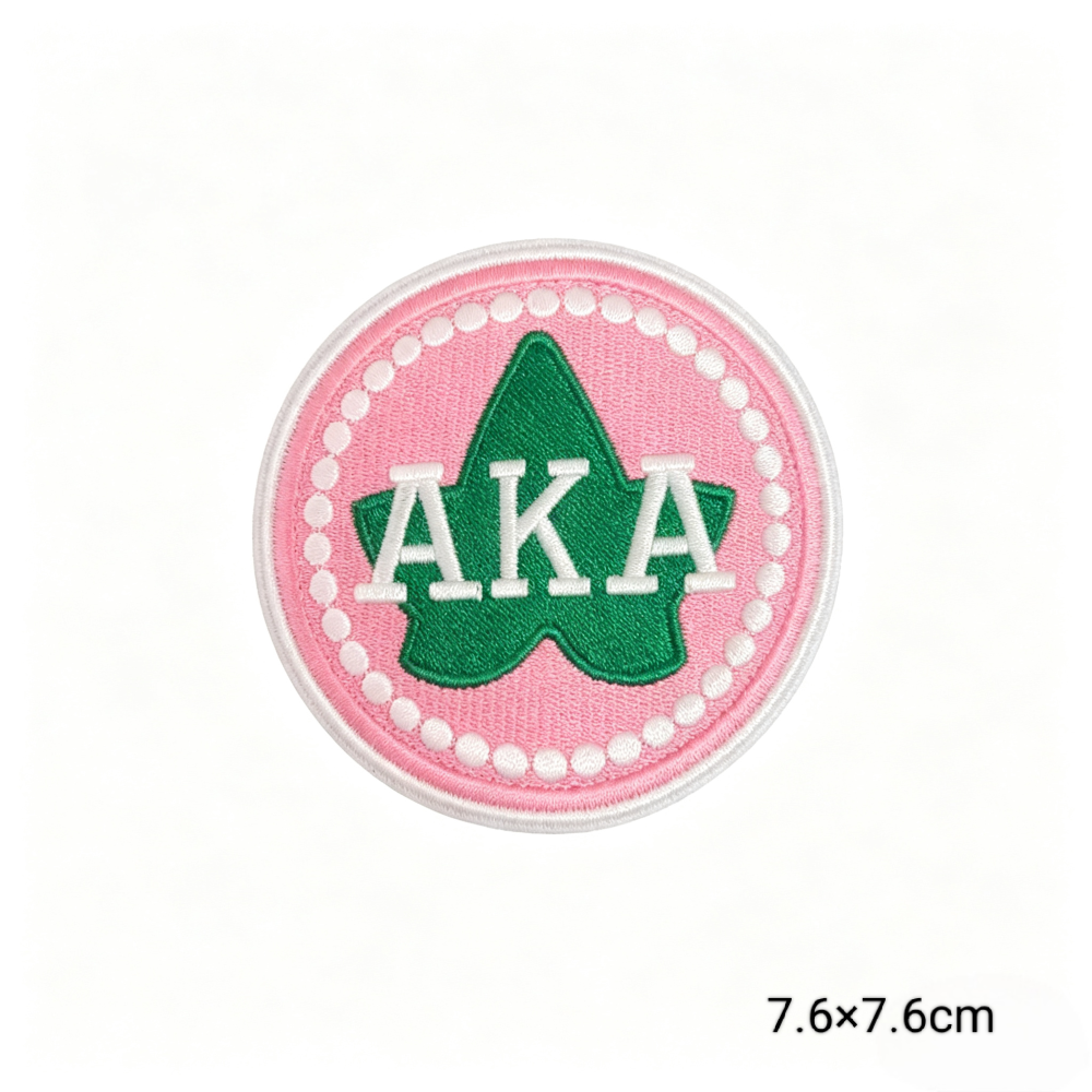 AKA 1908 Sorority Round Embroidered Patches Set