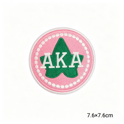 AKA 1908 Sorority Round Embroidered Patches Set