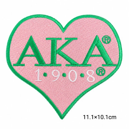 AKA 1908 & HBCU Love Heart Betty Boop Crest Iron On Patches