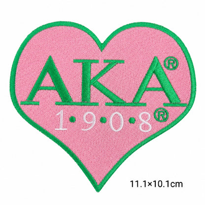 AKA 1908 & HBCU Love Heart Betty Boop Crest Iron On Patches
