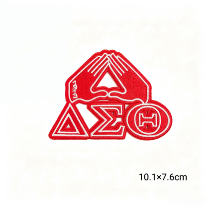 Delta Sigma Theta Hand Sign Chenille & Embroidered Iron On Patches