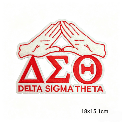 Delta Sigma Theta Hand Sign Chenille & Embroidered Iron On Patches