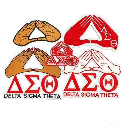 Delta Sigma Theta Hand Sign Chenille & Embroidered Iron On Patches