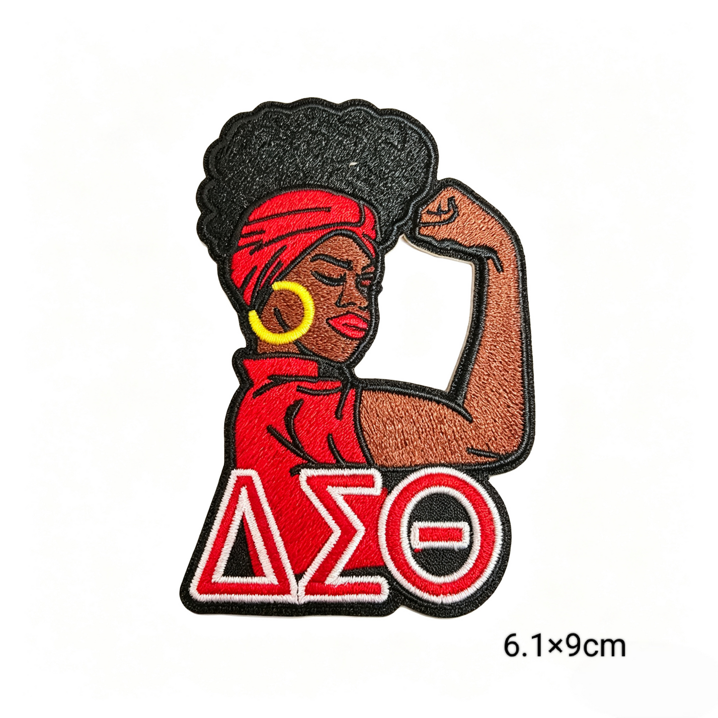 Delta Sigma Theta 1913 Sorority Red Black Humanoid pattern Iron On Patches