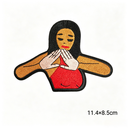 Delta Sigma Theta 1913 Sorority Red Black Humanoid pattern Iron On Patches