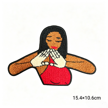 Delta Sigma Theta 1913 Sorority Red Black Humanoid pattern Iron On Patches