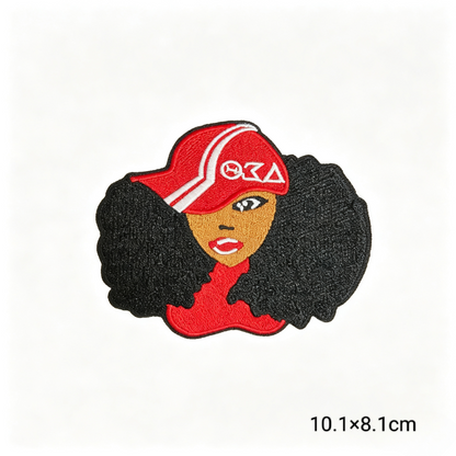 Delta Sigma Theta 1913 Sorority Red Black Humanoid pattern Iron On Patches