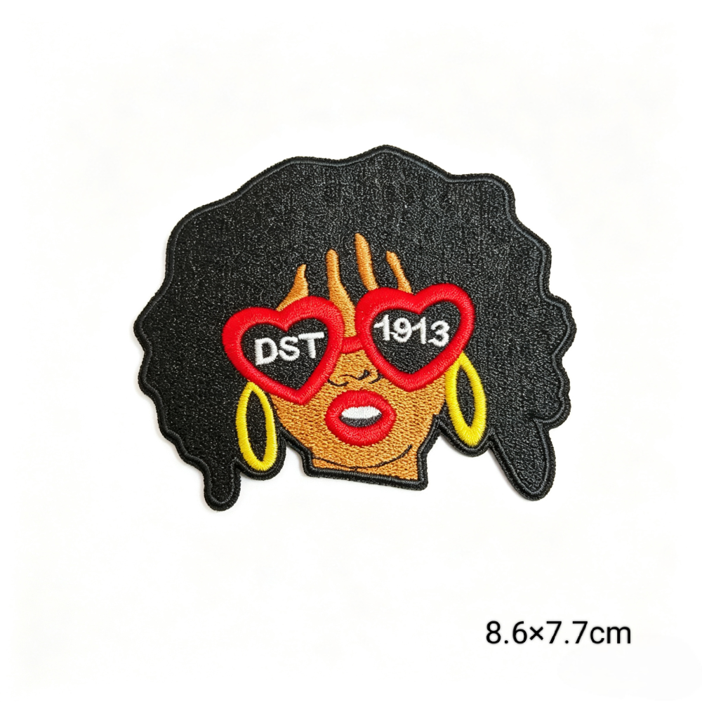 Delta Sigma Theta 1913 Sorority Red Black Humanoid pattern Iron On Patches