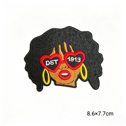 Delta Sigma Theta 1913 Sorority Red Black Humanoid pattern Iron On Patches