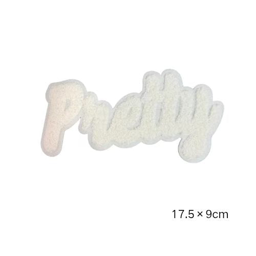 Pretty Chenille Letter Patches Iron-On Embroidered Appliques
