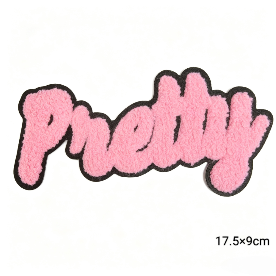 Pretty Chenille Letter Patches Iron-On Embroidered Appliques