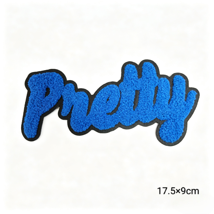 Pretty Chenille Letter Patches Iron-On Embroidered Appliques