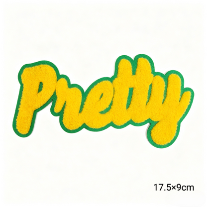 Pretty Chenille Letter Patches Iron-On Embroidered Appliques