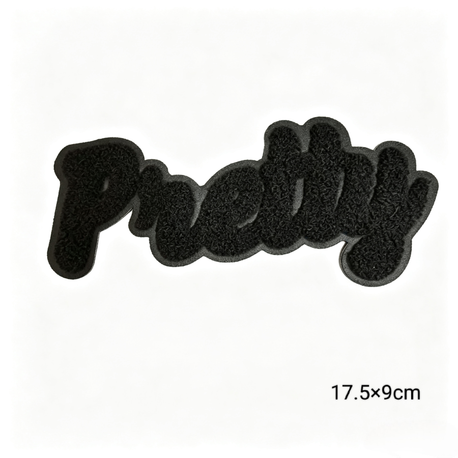 Pretty Chenille Letter Patches Iron-On Embroidered Appliques